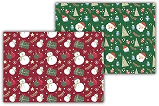 Paper Placemats [Pack of 50] DIN A3 Size (42 x 29.7 cm) Disposable, recyclable. Double Christmas Design