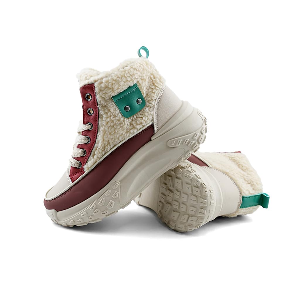 Snow Boots Winter Sneakers for Women Platform Sole Warm Casual Classic Shoes Khaki Blue
