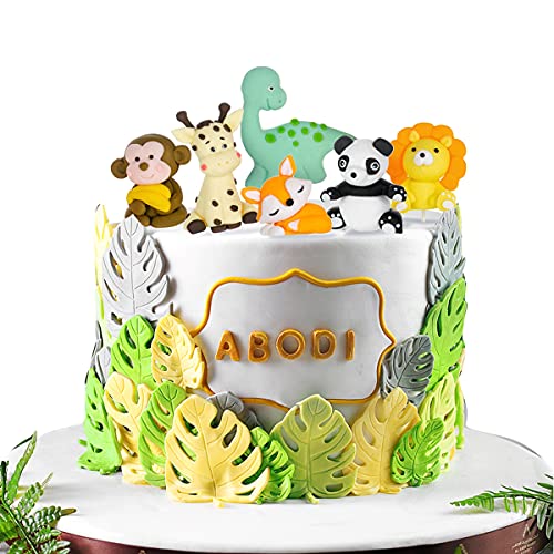 Ohaoduo 6 stuks dieren-verjaardagstaarttoppers dierentuin cupcake toppers vos leeuw panda aap dinosaurus giraffe jungle party dier taart decoratie voor kinderen verjaardag baby douche Kerstmis - Image 7