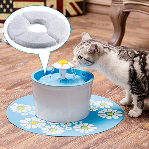 XingYue Direct 4 Pack Cat Water Fountains,Automatic Pet Water Dispenser Premium Activated Carbon Filters Flower Fountain Filters, Filters Only