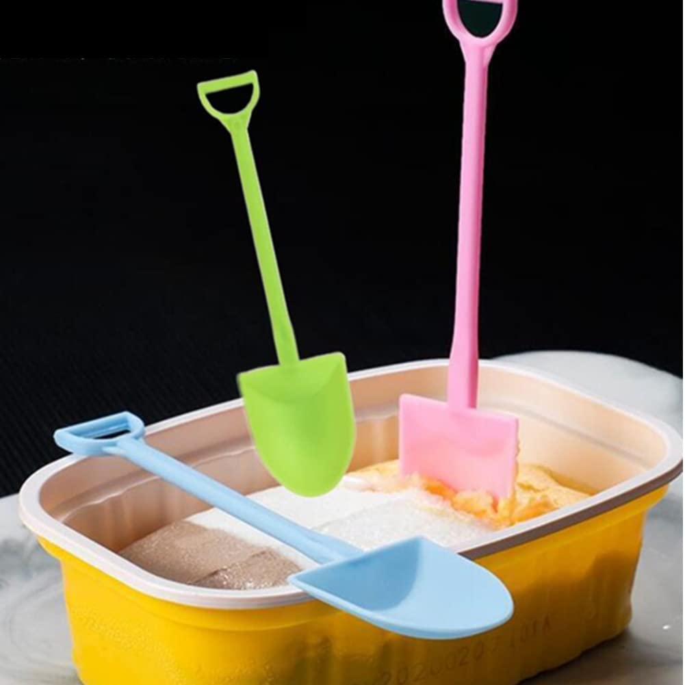 120 cucharas desechables con forma de pala, cuchara colorida de plástico para helado para postre pudín yogur azúcar (4.8 pulgadas, 5 colores) 5