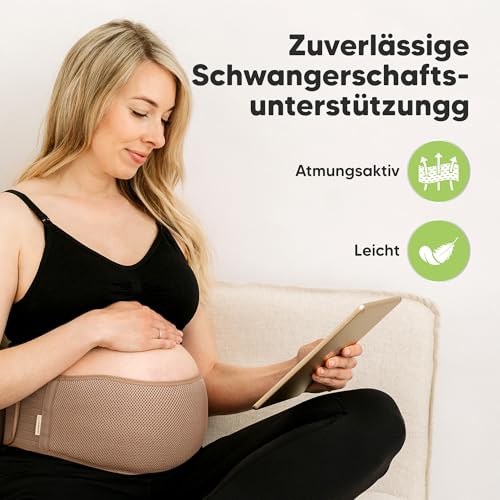 KeaBabies Schwangerschaft Bauchgurt für Schwangere - 1-Pack, Weiches und Atmungsaktives Schwangerschaftsgürtel, leicht verstellbarer Bauchband für den Rücken, Beckenstütze, bequem (Warm Tan, M/L)