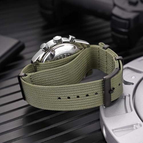 Image of TACTICAL FROG Nylon Watch Band 18mm 19 mm 20mm 22 mm 24 mm, Waterproof Military Watch Straps Replacement for Men Women, With Stainless Steel Buckle