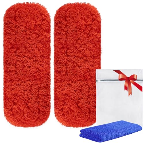 Reusable Microfiber Duster Refills Compatible with MR.SIGA & OXO Dusters Washable Duster Replacement Heads for Scratch-Free Dust and Hair Cleaning (Included Microfiber Cleaning Cloth & Laundry Bag)
