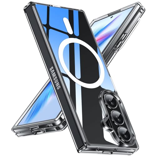 TMUJWS Galaxy Z Fold7 �p�P�[�X Magnetic�Ή� �N���A �ϏՌ� �Ռ��z�� �}�O�l�b�g���� �ČRMIL�K�i �S�ʕی�J�o�[ �M�����N�V�[ Z Fold7 �p�P�[�X ���� 8.2�C���` �}�b�g �X�g���b�v�z�[���t�� ���ς��ɂ��� �w