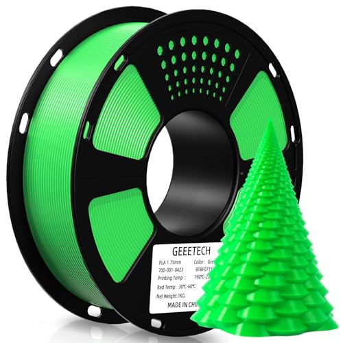 Image of Geeetech Green PLA Filament 1.75mm, PLA 3D Printer Filament 1kg Spool(2.2lbs) Dimensional Accuracy + /- 0.02 mm, 3D Printing Filament Fits for Most FDM 3D Printers