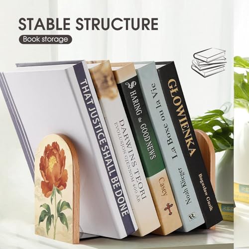 Sujetalibros antideslizante de madera Danhua resistente para estantería 8