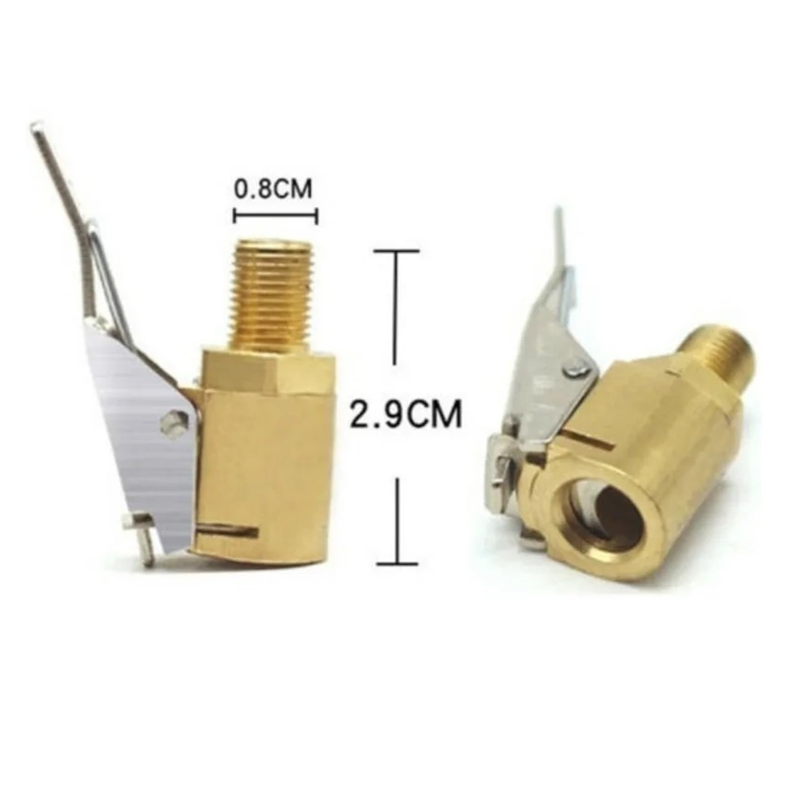 Adattatore a clip for connettore a morsetto for valvola della pompa di gonfiaggio dei pneumatici for auto portatile Parti del compressore in ottone 8mm 1/2/4/6 pezzi(6pcs Golden)