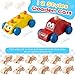 Leyndo 12 Pcs Wooden Cars to Paint for Kids, Unfinished Wooden Craft DIY Painting Toys for Kids Students with 12 Paint Colors & 12 Car Sticker Sheets for Classroom Art Activities Woodworking Project
