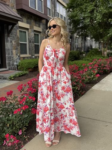 Image of GRACE KARIN Womens Summer Floral Maxi Dresses 2026 Long Flowy Boho Dress Beach Vacation Sundresses Casual Clothes with Pocket
