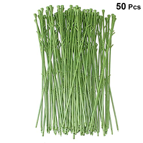 Tomaibaby Artificial Flower Stems 13 Inch Green Diy Flower Poles for Crafting Floral Arrangements Wedding Bouquets Home Decoration - Image 2