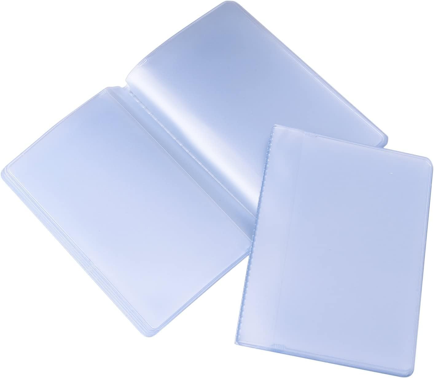 Plastic Wallet Insert Credit Card Holder Transparent (6 page 12 slots, 2 Pack)