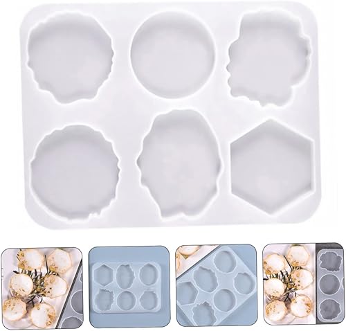 Miniatura 8 de VILLCASE 2 moldes de silicona para teléfono, molde de base de cristal epoxi, molde para resina, molde de silicona de círculo de resina epoxi, moldes