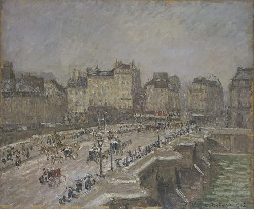 Art Posters Pont Neuf Effet Neige de Camille Pissarro Impression Haute Définition 60x90cm