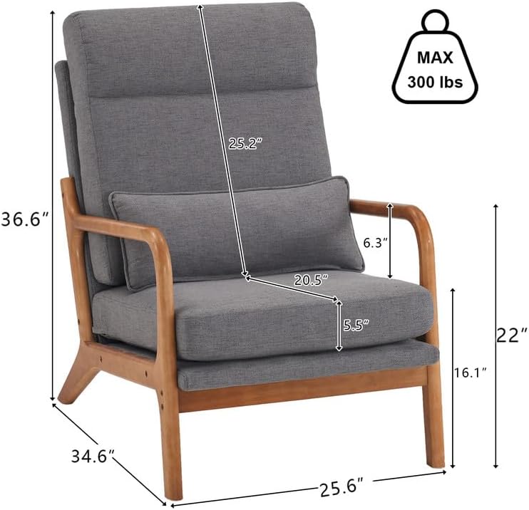 Miniatura 20 de Modern Accent Chairs for Living Room,Bronzing Cloth Comfy Reading Chair Leisure Armchairs with Pillow,Lounge Single Sofa Vanity Chair for Dark