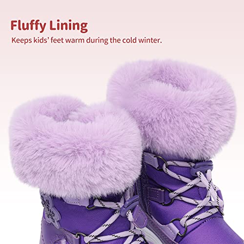 DREAM PAIRS Girls Toddler Snow Boots Slip Resistant Faux Fur Lined Mid Calf Little Kids Winter Shoes4