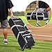 Large Catcher Gear Bag With Wheels, Soft Rolling Baseball Bag for 4 Bats, Portable Baseball Catcher Bag With Wheels, Multi-Pockets, Fence Hook, Holds All Softball Baseball Equipment (99*30*30cm)