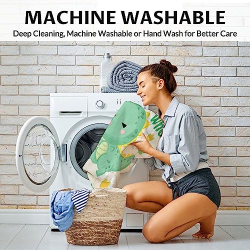 Personalized Dinosaur Blanket Gifts with Name - 40"x50" Cute Throw for Girls - Green Soft Fuzzy Blankets for Bed, Couch & Living Room