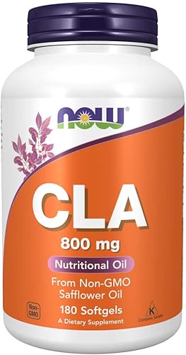 NOW Suplementos CLA ácido linoleico conjugado 800 mg aceite nutricional 180 cápsulas blandas