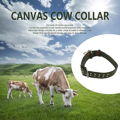 Kuhhalsband aus Segeltuch, Metall, 4 lagiges Wadenhalsband mit 2 Reihen, Metallschnalle, Segeltuch, Viehhalsband für die Tierhaltung von Pferden, Schafen, Rindern und Hunden (M)