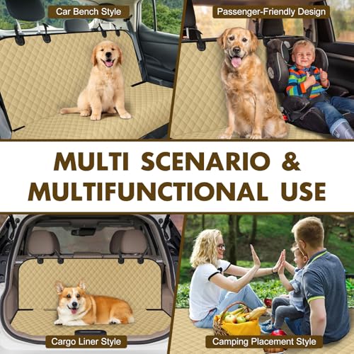 Image of NECKORY Backseat Cover for Dogs, Waterproof and Non-Slip Pet Bench Seat Covers, Car Seat Protector f