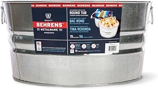 Behrens High Grade Steel 2GS 15 Gal Silver Galvanized Steel Round Tub