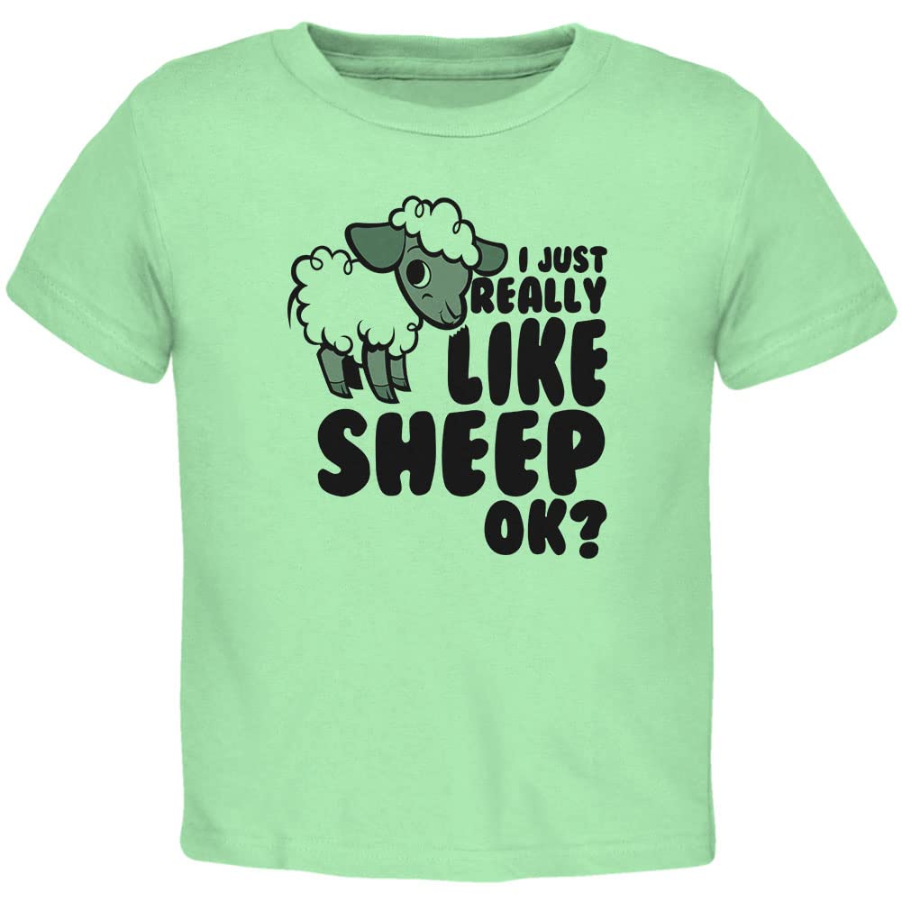 I Just Really Like Sheep Cute Toddler T Shirt Mint 4T