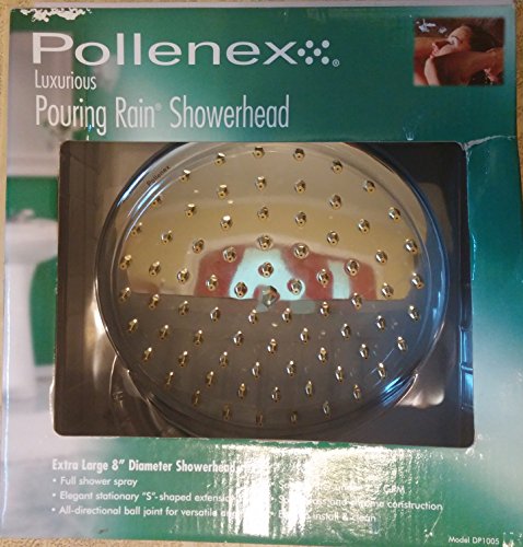 Pollenex DP1005 8-Inch Pouring Rain Showerhead, Chrome with Brass Tips