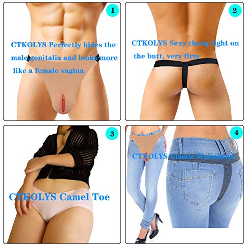 Men's Camel Toes Panty Hiding Gaff Silicone Thong for Crossdresser Transgender 1G, 0.6lbs - Cyber Skin3
