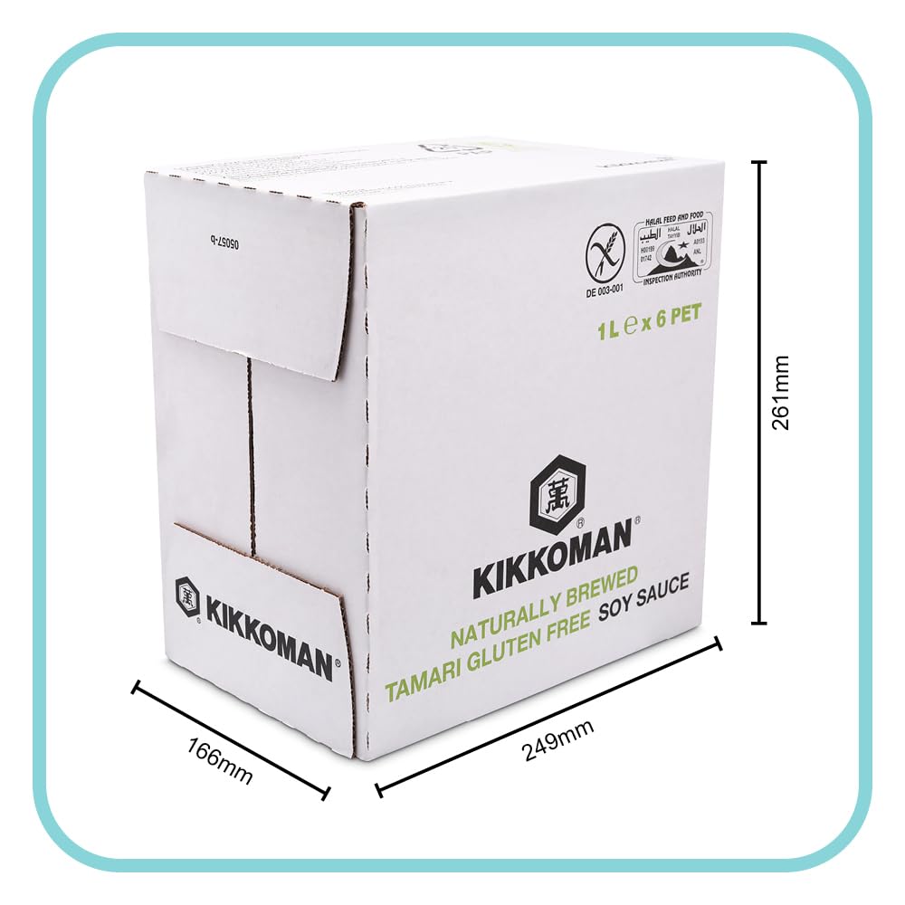 KIKKOMAN Tamari Salsa di soia senza glutine 1000 ml (confezione da 6)