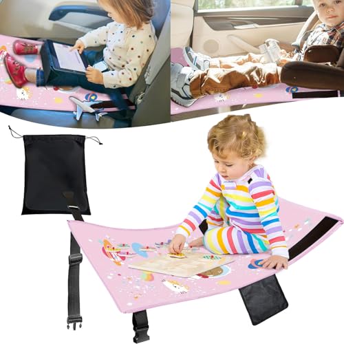 panemy Reposapiés de Avión para Niños,77x44cm reposapiés para niños, reposapiés portátil, Extensores de Asientos para Aviones, Reposapiés Portátil y Plegable, Accesorios de Viaje en Avión (rosa)