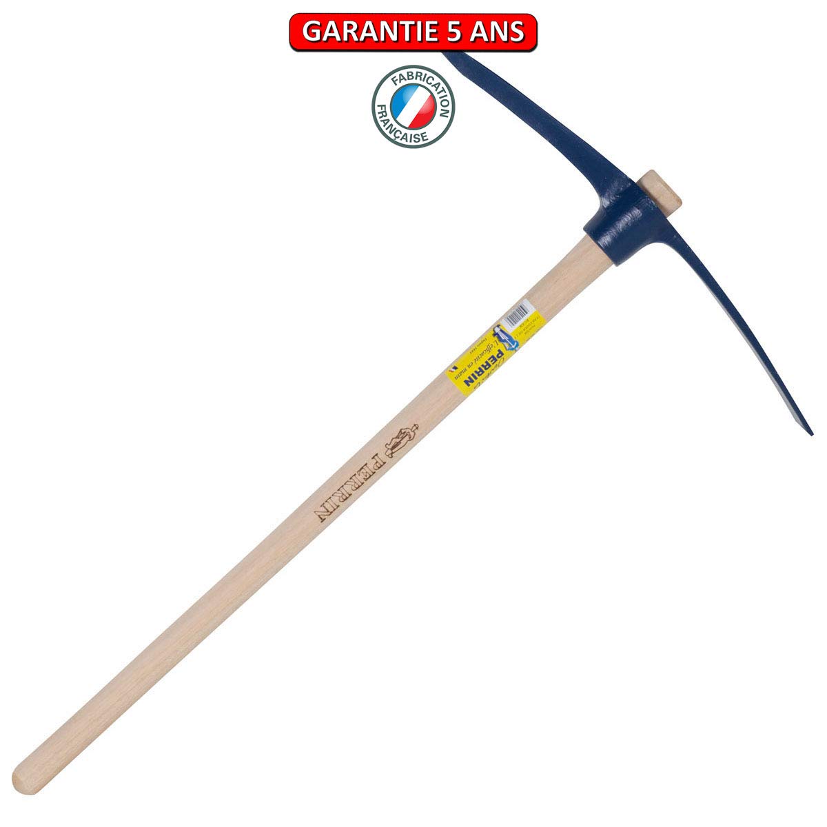Outils perrin Pioche Terrassier Oeil Rond avec Emmanché Droit 90, 3 kg