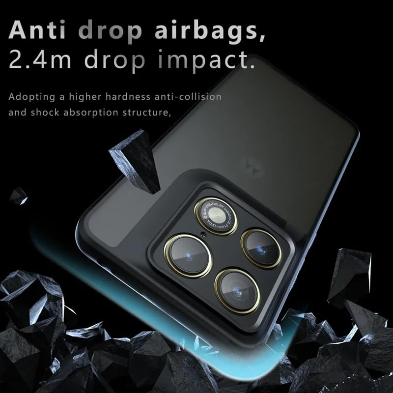 Image of Matte PC TPU Phone Case for Motorola Moto Signature, Black | Anti-Fingerprint, 2.4m Drop Protection, Camera Lens Guard, Airbag Corners, Skin-Friendly Feel