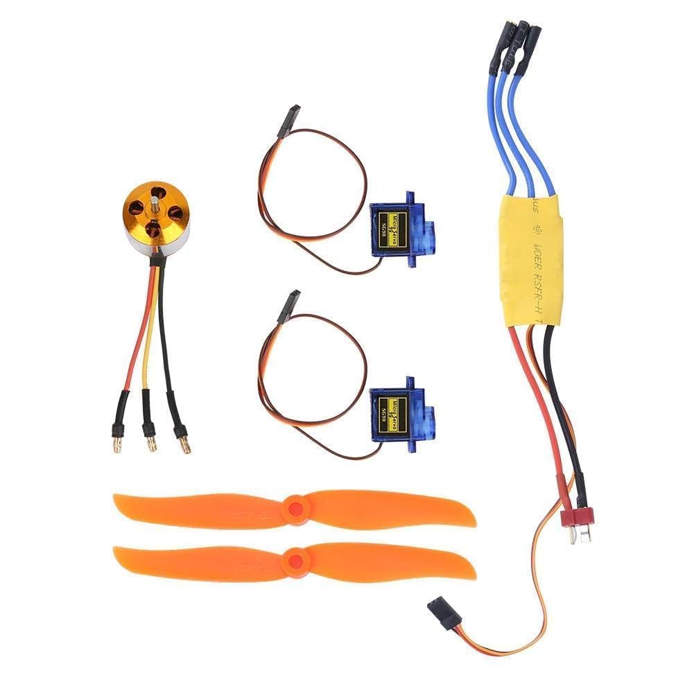 A2212 2200KV Motor sin escobillas 30A ESC SG90 9G Servo 6035 Hélice para accesorios de avión de ala fija RC(2200KV Motor + 6035 Propeller + 9G Servo + 30A ESC)