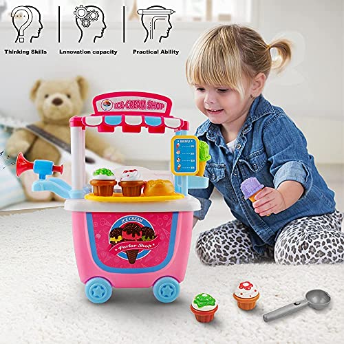 Gizmovine Scoop and Learn Ice Cream Cart Toys, Pretend A