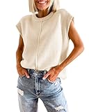 Damen Casual Tops Merkmale: ärmelloses Tops, ärmellose Hemden für Frauen, crewneck Pullover, solide Farbe Pullover Tops, lose stricken Tank Tops, kurze Ärmel Pullover, ärmellose Tops für Frauen, niedlich Sommer Tops für Frauen, Frühling Sommer Tops