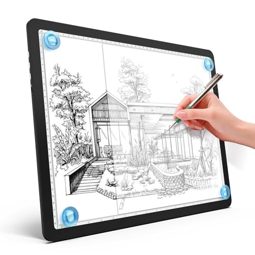 Heanolier A4 LED Copy Board Light Tracing Box,Super Bright Magnetic Light pad with Side physical Buttons,Adjustable Corded Light Table for Tattoo Transferring,Drawing, Light Board for Diamond Painting