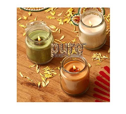 Image of Pure Source India Wax Jar Candle, Pack of 3, Jasmine;Lavender;Lemon Grass