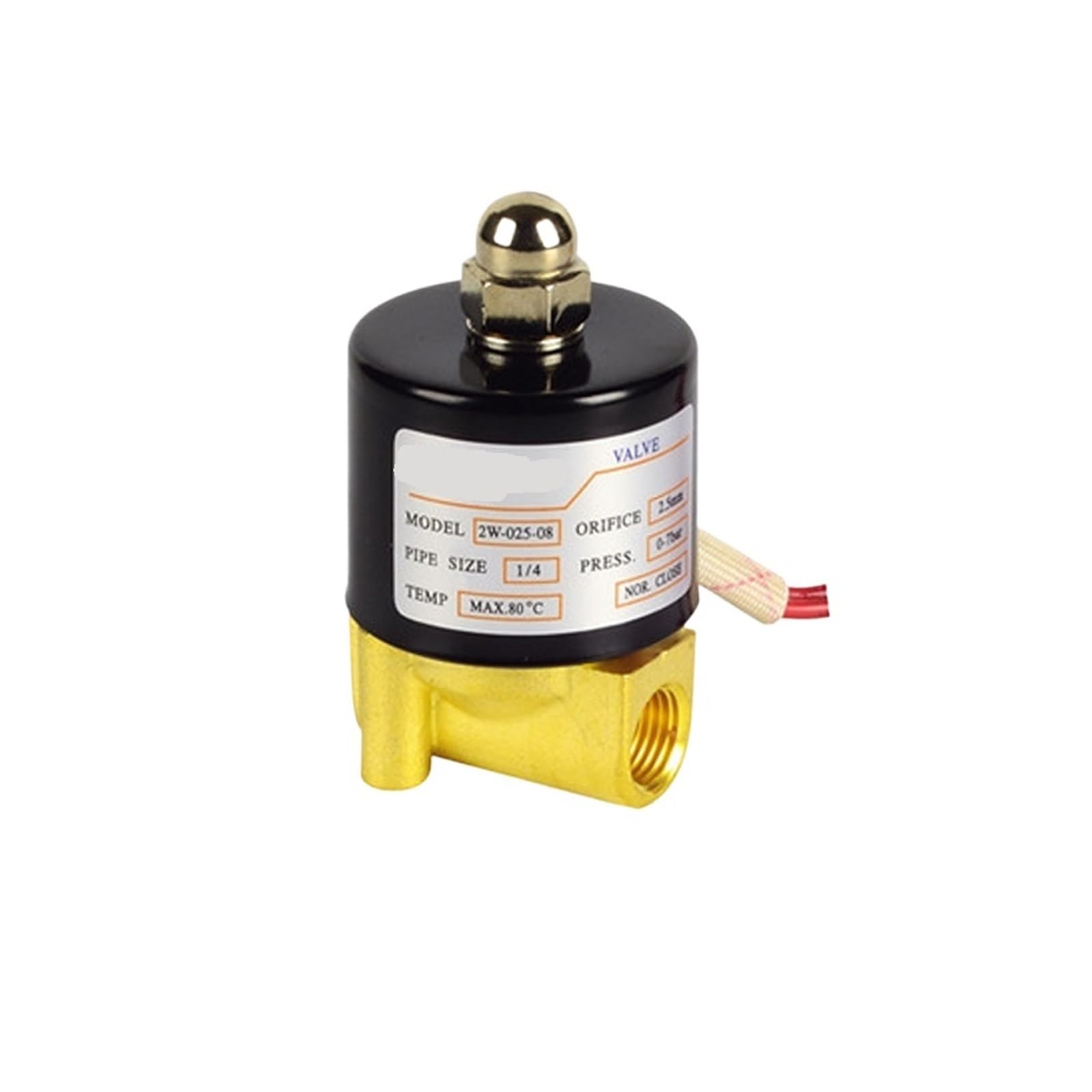 Uyqukggpsn Nc 2W-025-06 G1/8'' Normally Closed Direct Acting Solenoid Valve Explosion Proof All Copper Zero Start Water Valve