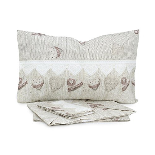 Completo lenzuola flanella Shabby Art. Lace