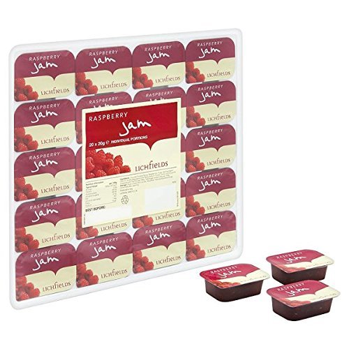 Lichfields Mermelada de frambuesa porciones individuales - 20g (60)