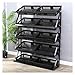 WDJBPSH Black Vegetable Fruit Display Stand, Large Capacity Basket Organizer Holder with Non-Slip Foot Pad, Kitchen Supermarket Market Retail Rack (Size : 5 Tier - 120x35x140cm)