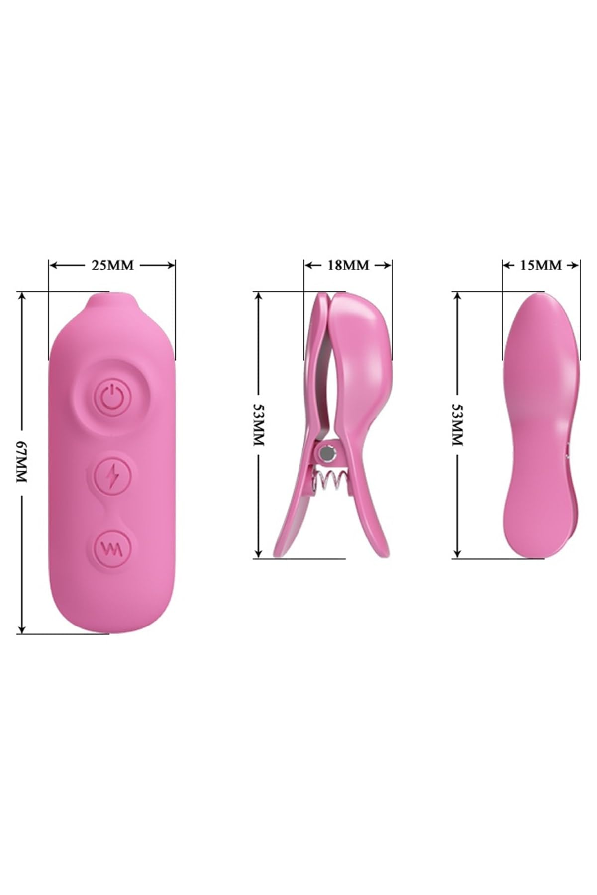 TruvaShop, Usb Şarjlı 7 Titreşimli Göğüs Ucu Kıskaçları Meme Kıskacı