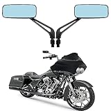 DREAMIZER 8mm/10mm Black Motorcycle Universal Rectangle Rear View Side Mirrors Compatible with Harley Street Bike Scooter Chopper Cruiser Sportster Dyna Softail Dirt Bike