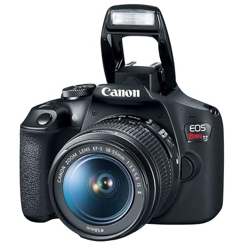Image of Canon EOS Rebel T7 DSLR Camera Bundle - EF-S 18-55mm Lens, 64GB Memory Card, LED Video Light, Tripod, Camera Case & Accessories Kit (Renewed)