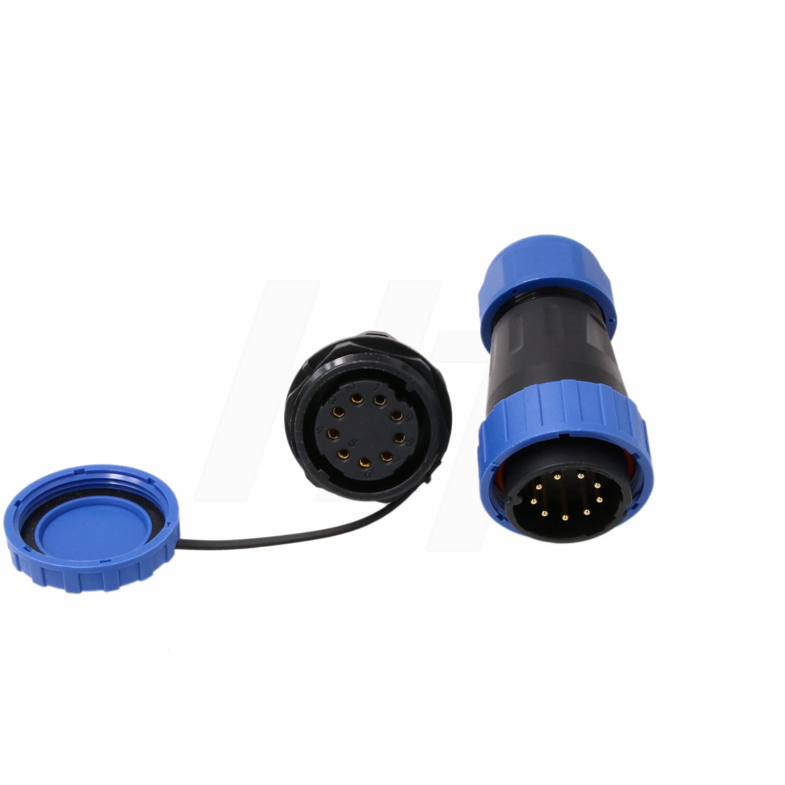HangTon TY28 9 Pin 10A Aviation Waterproof Screw Crimp Connector Male Female Quick-Disconnect for Outdoor Boat Marine Electrical Bulkhead Automotive DIY Power Device