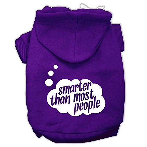 Mirage Pet Products Smarter Then Most People Screen Printed Dog Pet Hoodies, 20, Purple