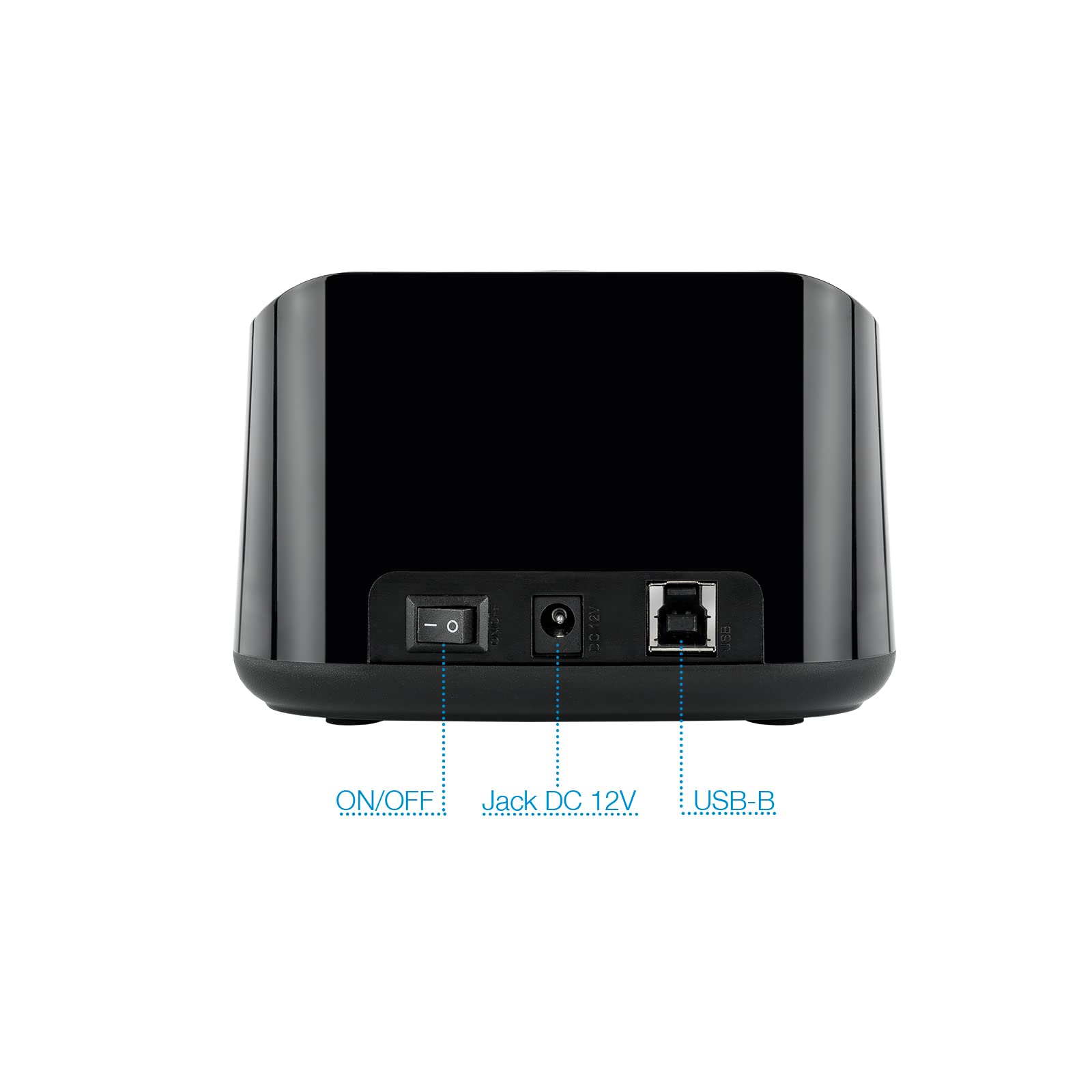 TooQ TQDS-802B - stacja dokująca z podwójną kieszenią SATA na napędy 2,5 i 3,5 cala, USB 3.0 i USB 2.0-HOST, funkcja Offline CLONE, kolor czarny