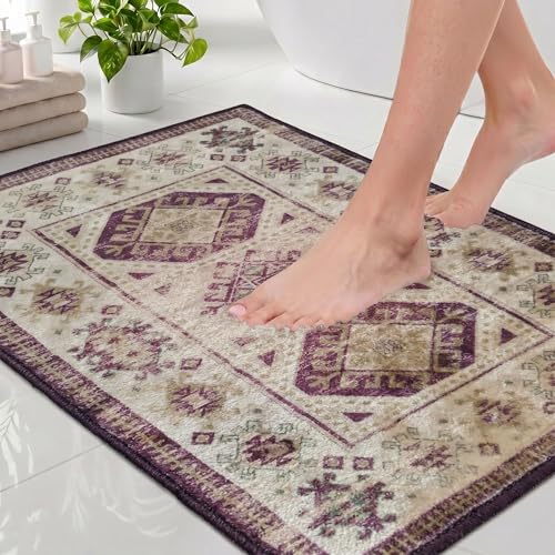 Image of Medallion Vintage Look Carpet for Living Room Bedroom Dining Room | Washable Area Rug with Non Slip TPR Backing | Modern Floor Carpet for Home(Design09-16x24 Inches)