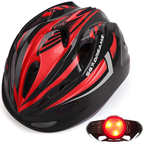 Kids Helmet – Adjustable from Toddler to Youth Size, Ages 3 to 7 - Durable Kid Bicycle Helmets with Fun Racing Design Boys and Girls Will Love (K12-1LightBlackRed)